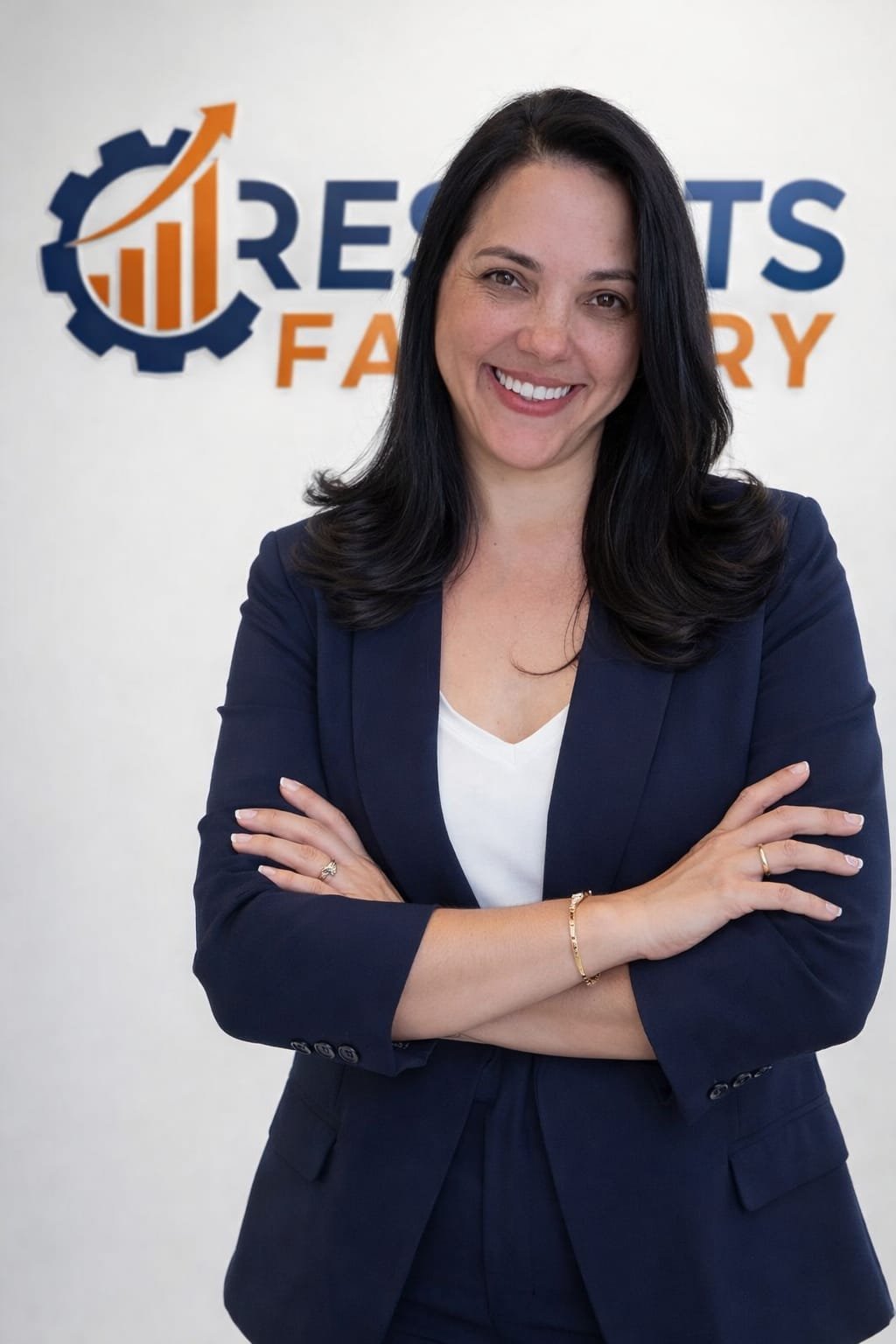Adriana Jardim, fundadora da Results Factory, diante da marca